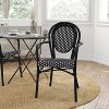 Merrick Lane Celia Stacking Thonet Bistro Style Chair with Arms, PE Rattan Seat, and Metal Frame for Indoor/Outdoor Use - 2 of 4