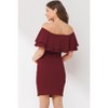 Hello Miz Women's Off Shoulder Double Ruffle Maternity Dress - 3 of 4