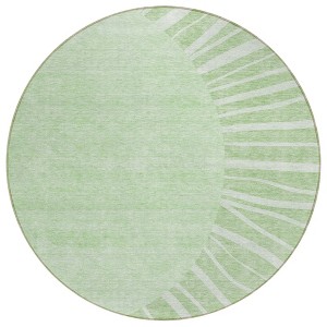 Green And Mint Green Abstract Washable Indoor Outdoor Area Rug - 1 of 4