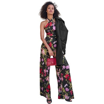 VENUS Womens Cross-Neck Halter Jumpsuit