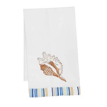 C&F Home Taupe Shells Woven Kitchen Towel