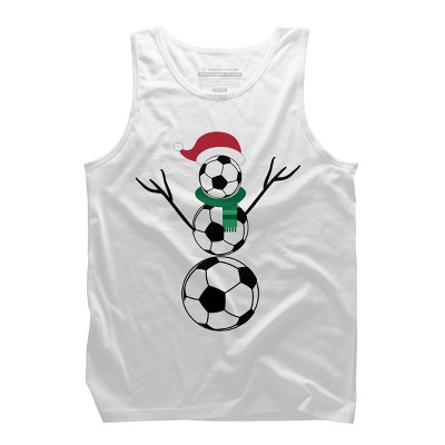 Men's Design By Humans Funny Christmas Shirts Soccer Snowman T-Shirt By RaisedByBears Tank Top