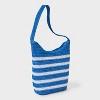Girls' Striped Woven Tote Bag - art class™ Blue/White: Softside Paper Straw, Multi-Stripe Pattern - 2 of 4