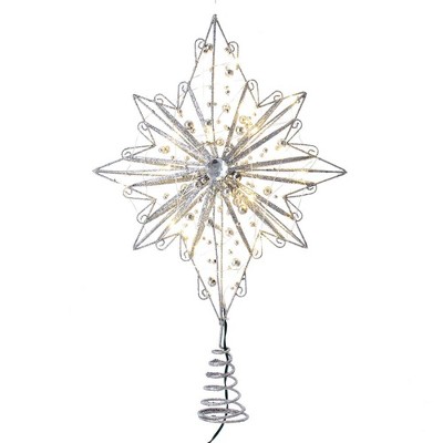 Kurt Adler 15.5" 30-Light Fairy Light Silver Star Treetop