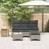 vidaXL 3 Piece Patio Sofa Set with Cushions L-shaped Couch Set Poly Rattan - Gray - 3 of 4