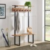 Alpine Hall Tree Natural - Alaterre Furniture: Acacia Wood, Metal Legs, Storage, 7 Hooks - image 2 of 4