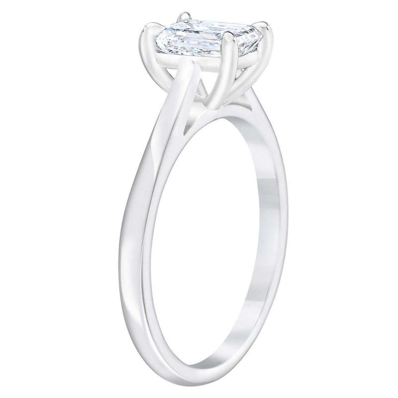 Pompeii3 Platinum 1Ct Emerald Cut Diamond Solitaire Engagement Ring Lab Created, 2 of 6