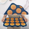 Itopfox 31-Piece Silicone Baking Pans Set, Nonstick Bakeware with Metal Reinforced Frame, Navy Blue, Perfect for Cakes, Muffins, Breads - 3 of 4