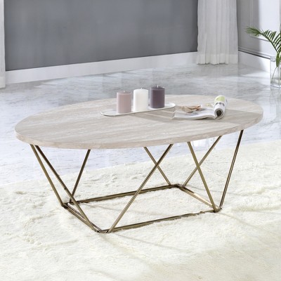 Rowan - Faux Marble Top Coffee Table - Gray