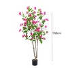 Artificial Bougainvillea Tree, 5ft Tall Faux Blooming Tree with Flowers and Leaves in Pot Fake Floor Plant Green - 2 of 4