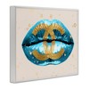Stupell Industries Designer Fashion Logo Lustrous Blue Lipstick Lips Black Framed Giclee Art - 3 of 4