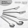 30 Piece Flatware Set Stainless Steel Silverware Set for 6, Include Cutter Fork Spoon Dishwasher Usable Mirror Polished Cutlery Set for Restaurant - 4 of 4