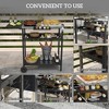 Vynxaria Bar Serving Carts, Outdoor Kitchen Island with Wheels, 48"L x 24.4"W x 33.1"H, Black - 4 of 4