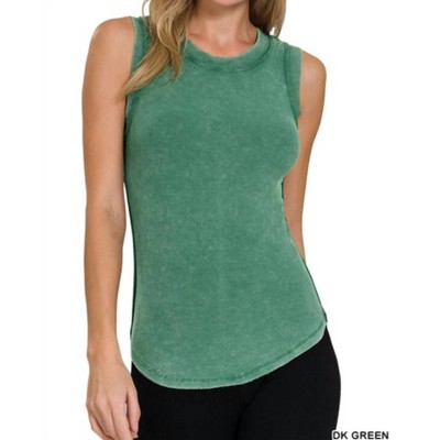 Women's Mineral Washed Rage Tank - ZENANA