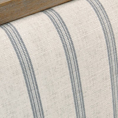 Beige Upholstered Accent Chair with Cane Webbed Arms