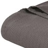 HomeRoots Twin Charcoal Cotton Woven Chevron Blanket - 4 of 4