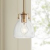 Possini Euro Design Soft Gold Mini Pendant 6" Wide Farmhouse Industrial Rustic Clear Glass Shade Fixture for Dining Room Living Foyer Kitchen Island - 2 of 4