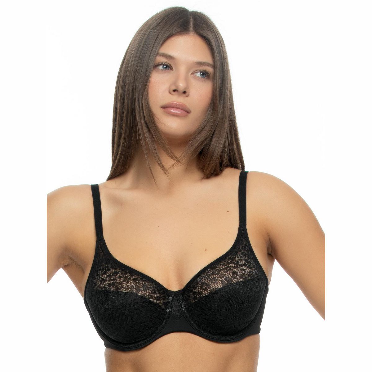 Women's Sabrina Lace Seamless Unlined Bra - Feminine, Back Smoothing, Illusion Neckline - Felina