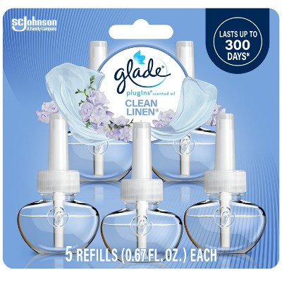 Glade PlugIns Scented Oil Air Freshener Clean Linen Refill - 3.35oz/5ct