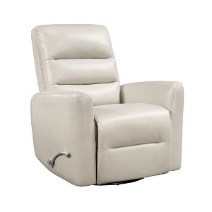 Faux Leather Swivel Glider Reclining Chair with Breathable Upholstery, Luxury Style, and Movie Chair Comfort - 1 of 4