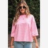 Amaryllis Women’s Striped Wide Sleeve Top with Open Back Statement Bow Detail Relaxed Fit Casual - 4 of 4