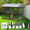 Large Outdoor Dog Kennel, Heavy Duty Dog Cage with Roof, Dog Kennel Galvanized Iron Dog House with Safety Locks,UV & Water Resistant Proof Cover - 3 of 4