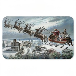 Stupell Industries Santa Sleigh Over Cabin Printed Anti-Fatigue Floor Mat, design by Arlington Prints, 30"x18" - 1 of 4