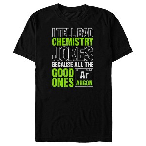 Men's Lost Gods I Tell Bad Chemistry Jokes Distressed T-Shirt - 1 of 4