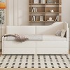 Twin Size Upholstered L-Shaped Daybed with Corduroy Frame, Semi-Enclosed Design and 2 Large Storage Drawers-Maison Boucle - 2 of 4