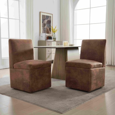 APRILSOUL 33.86“360 Degree Swivel Upholstered Dining Chairs Set of 2 Swivel Dining Room Chairs Kitchen Chairs Caster