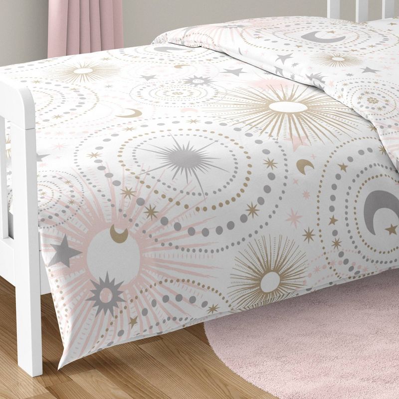 5pc Celestial Toddler Kids&#39; Bedding Set Pink and Gold -Sweet Jojo Design, 5 of 8