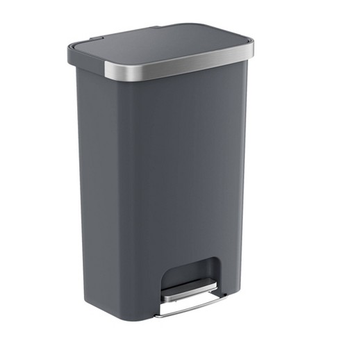 Itouchless Step Pedal Kitchen Trash Can With Absorbx Odor Filter 13 Gallon  Rectangular Stainless Steel : Target