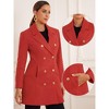 Allegra K Women's Winter Overcoat Notch Lapel Double Breasted Coats - 2 of 4