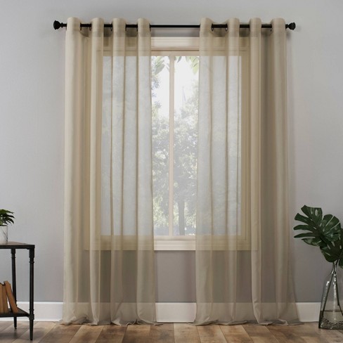 63 X59 Emily Sheer Voile Grommet Top, Grommet Panel Curtains
