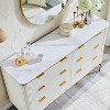 SinCiDo 54" Wide Modern Fluted 6 Drawer Dresser, Gold Accents, Wood TV Stand & Storage Dressers Organizer for Bedroom, Living Room - 4 of 4