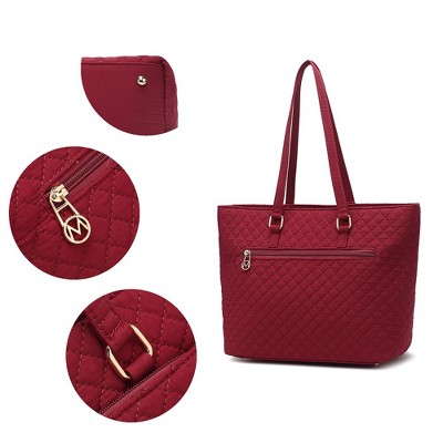 MKF Collection Hallie Solid Quilted Cotton Women’s Tote Bag by Mia K - Navy — фото 4