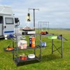 VEVOR Camping Kitchen Table, One-piece Folding Portable Cook Station with A Carrying Bag, Long Aluminum Camping Table 3 Side Tables, 2 Shelves - 2 of 4