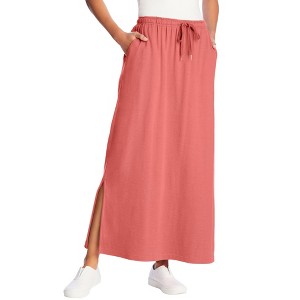 Woman Within Petite Sport Knit Side-Slit Skirt - 1 of 4