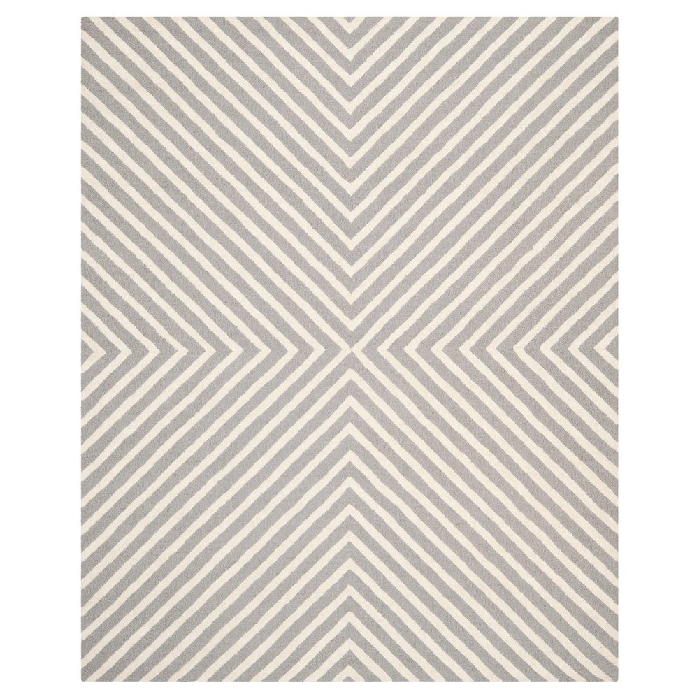 9'X12' Geometric Area Rug Silver/Ivory - Safavieh