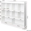 Tall 10-Cube Bookcase, Free Standing Vintage Industrial Bookshelf, DIY Storage Rack Organizer for Living Room, Home Office, White - 3 of 4