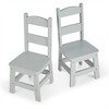 Melissa & Doug Kids Furniture Wooden Chair Pair - Gray - 2 of 4