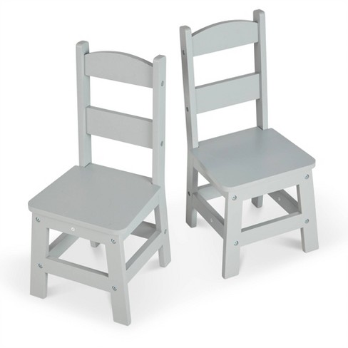 Melissa & Doug Wooden Table and 2 Chairs in White