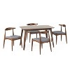 Christopher Knight Home Francie Mid Century Modern Fabric Upholstered 5 Piece Dining Set - 2 of 4