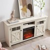 Vynxaria 60" White Farmhouse TV Center with Fireplace and Versatile Storage - 4 of 4
