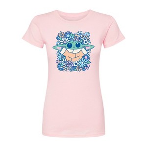 Women's - The Mandalorian - Grogu Flowers Fitted Graphic T-Shirt - 1 of 1