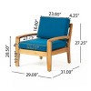 Single Outdoor Acacia Wood Patio Club Chair with Water-Resistant Cushions, Outdoor Chair with Slat Panel Design for Garden or Deck-Coolbibila - 4 of 4