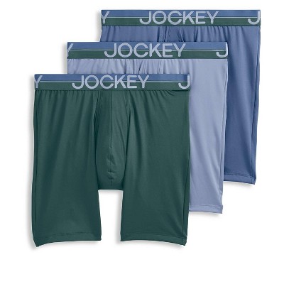 Jockey Men's Infinite Cool Microfiber Stretch 8" Long Leg Boxer Brief - 3 Pack