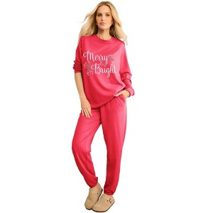 Roaman's Comfort+ Fleece Printed Sweatshirt - 1 of 3