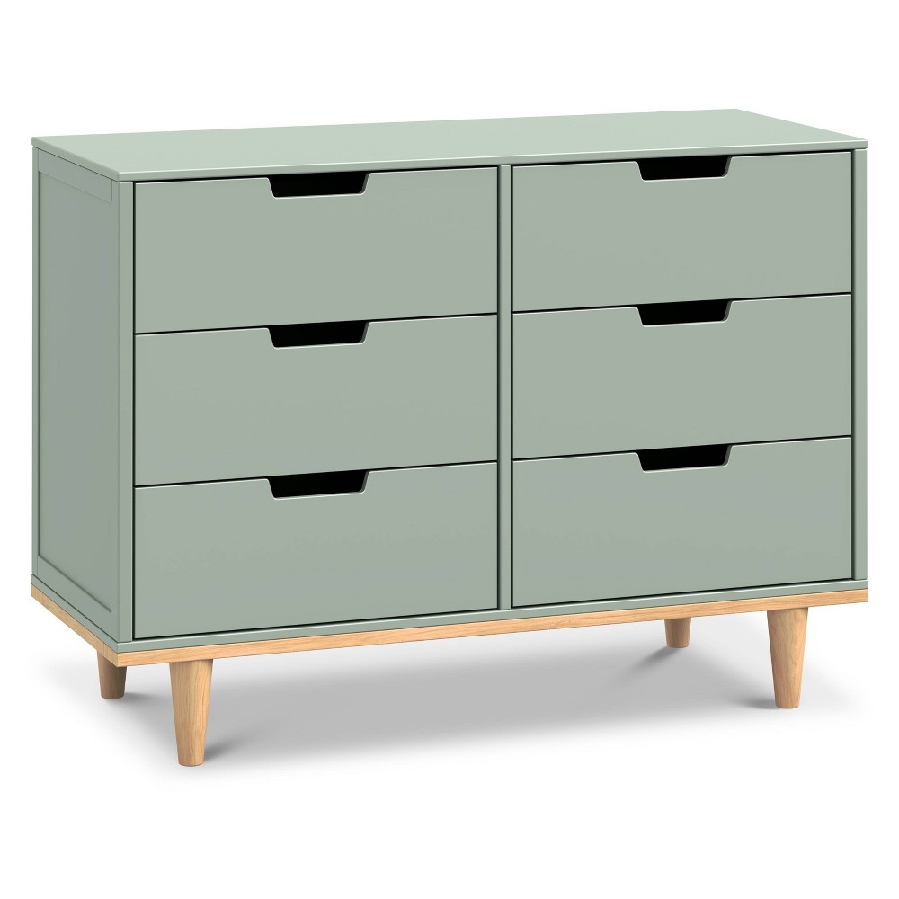 Photos - Dresser / Chests of Drawers DaVinci Marley 6-Drawer Double Dresser - Light Sage & Honey 