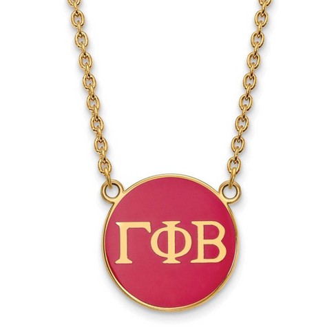 Black Bow Jewelry 14k Yellow Gold Plated Sterling Silver Gamma Phi Beta Greek Life Necklace 18 Inch - image 1 of 4